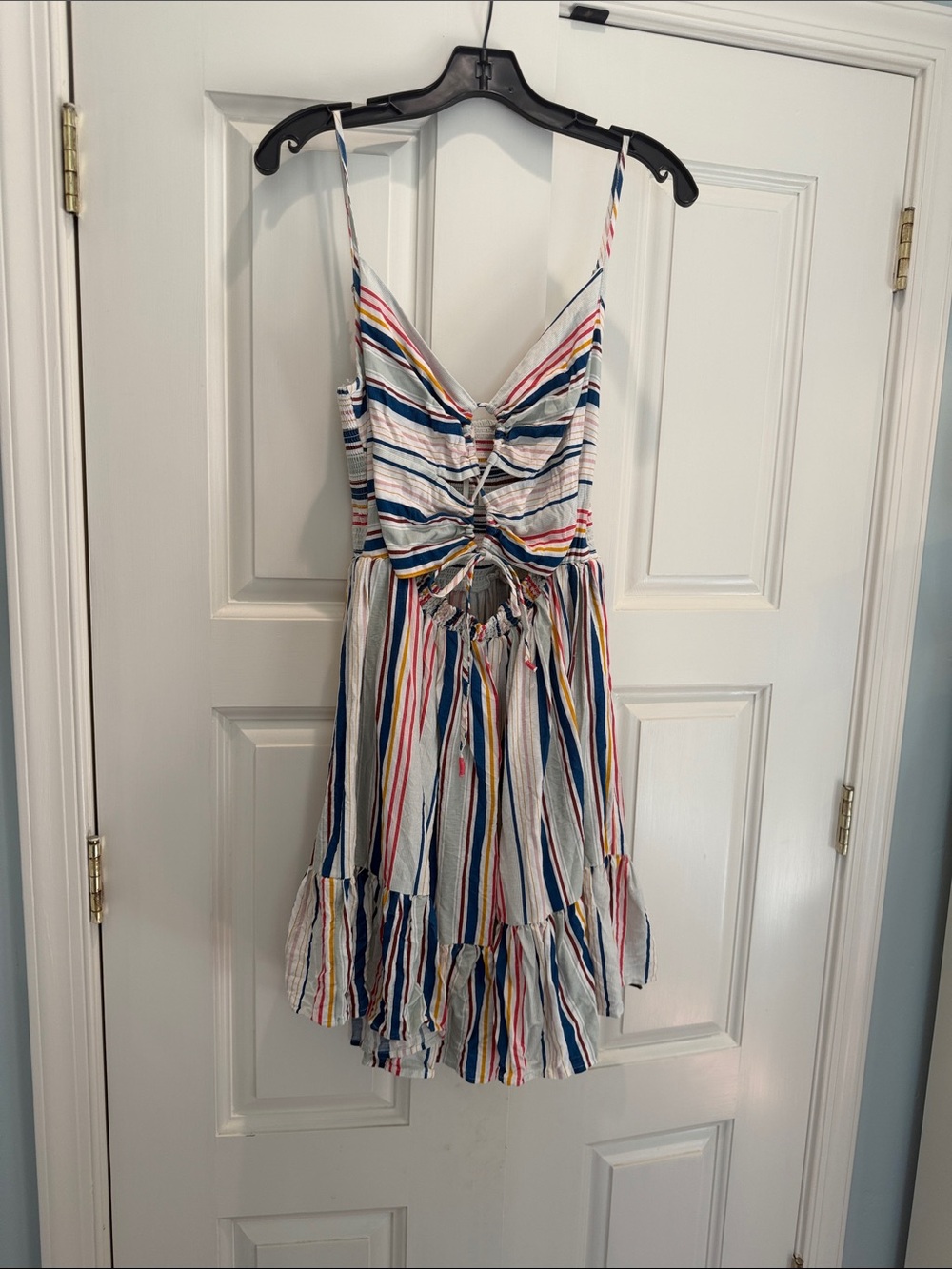 Anthropologie Striped Tie-Front Summer Dress in Multicolor